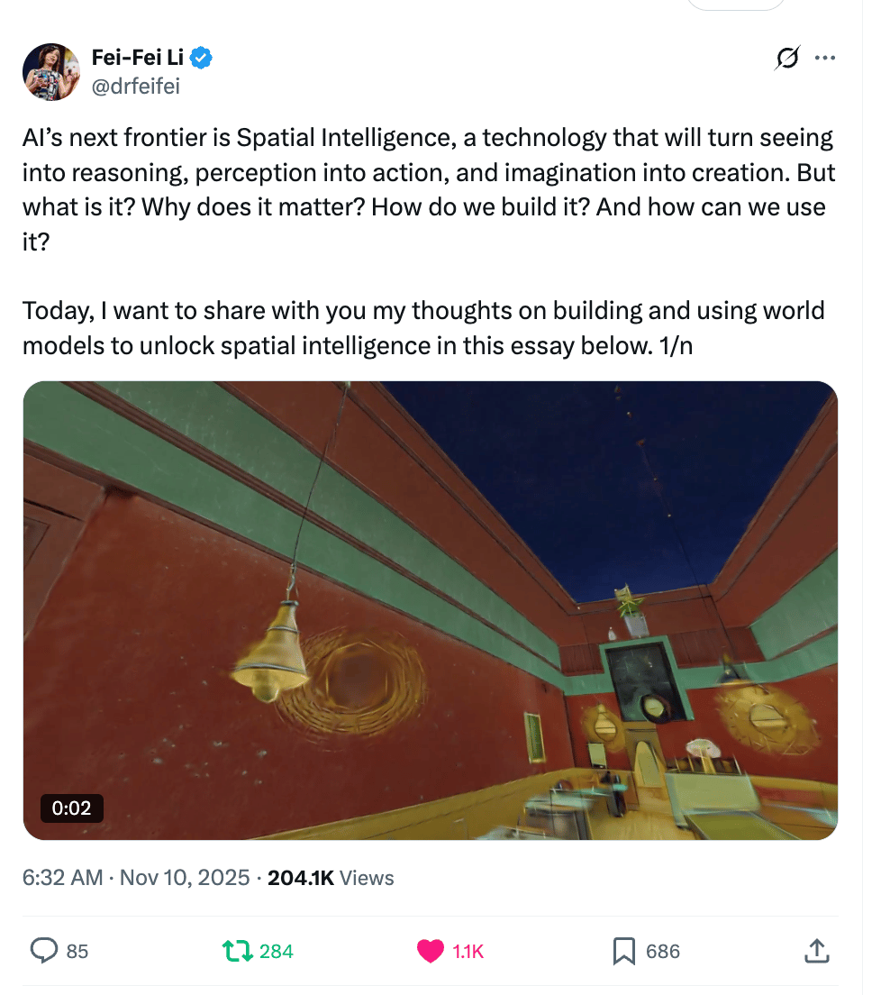 Why "Godmother of AI" Dr. Fei-Fei Li Says Spatial Intelligence is AI’s Next Frontier Cover Image
