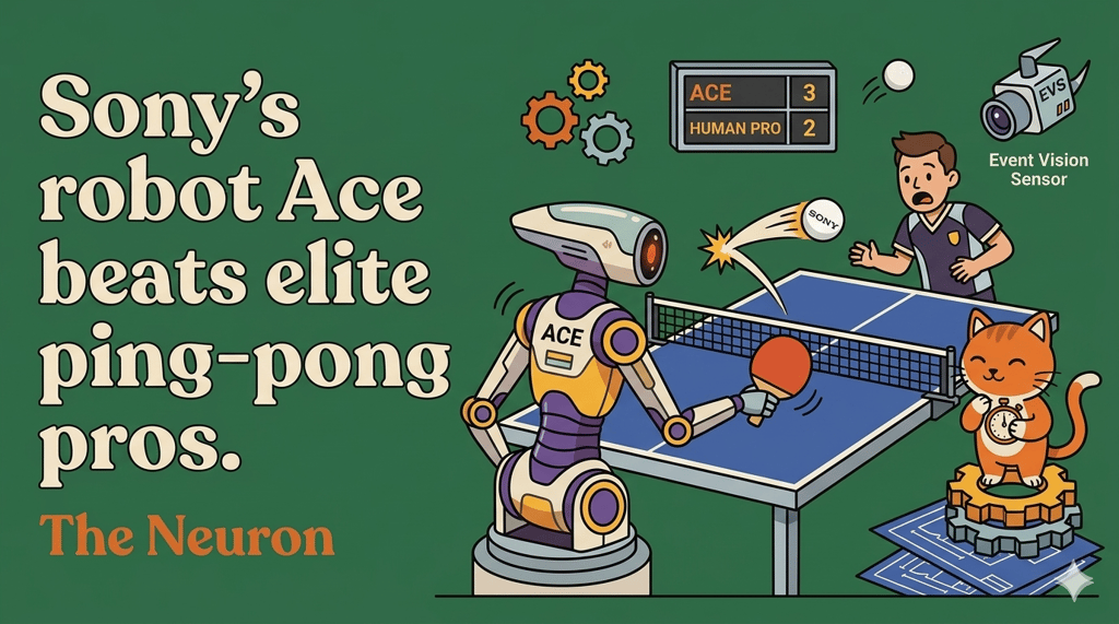😺 Sony's new robot can beat professional ping pong players