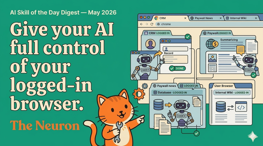 THe Neuron's AI Skill of the Day Digest — May 2026 header image.
