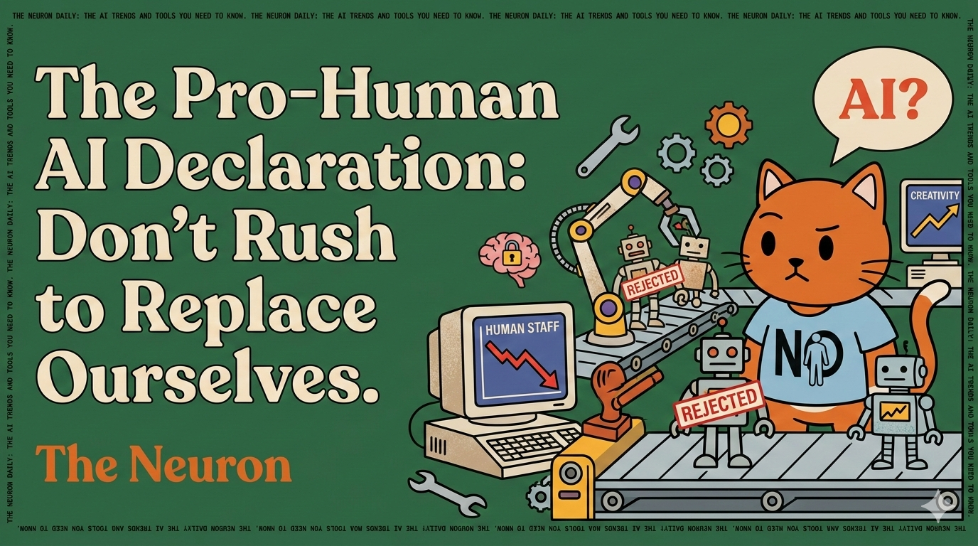 Should we really be rushing to replace ourselves with AI? The Pro Human AI Declaration says NO. 