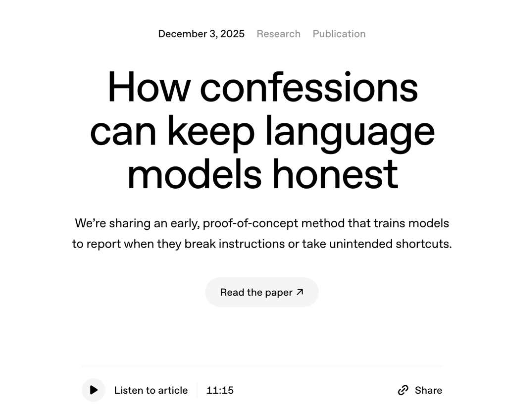 OpenAI Just Built a Truth Serum for AI Models (And It Actually Works) Cover Image