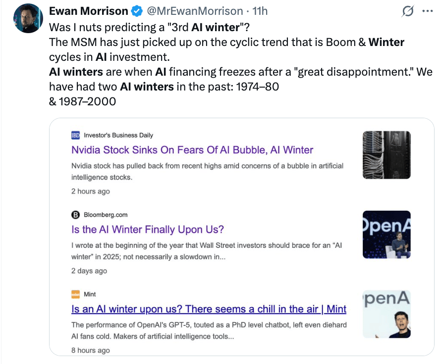 Are we about to enter "AI winter?" Here's why the market sold off AI stocks...  Cover Image